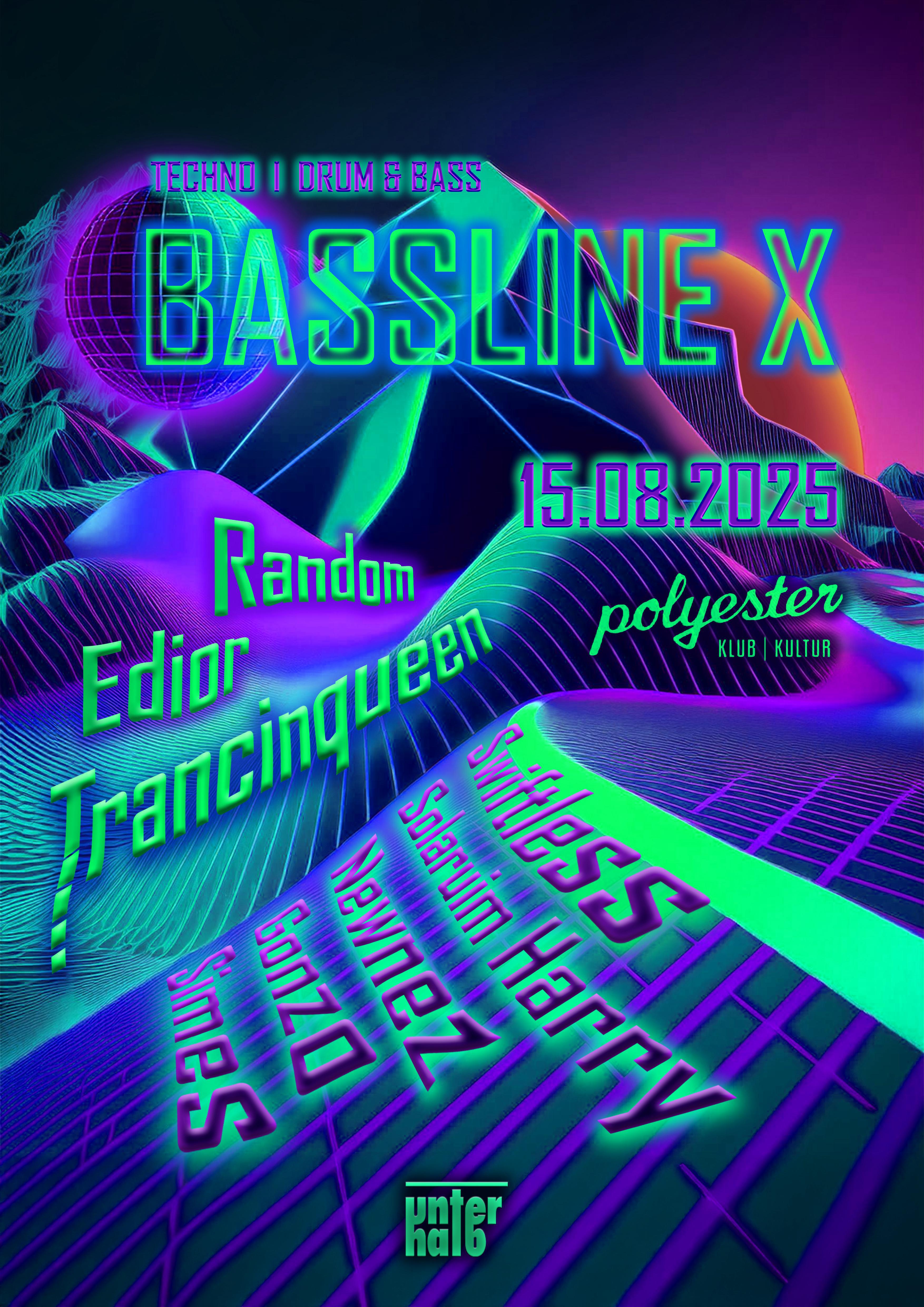 Flyer: Bassline X – 15.08.2025