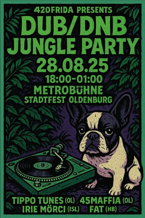 Flyer: Dub/DnB Jungle Party – 28.08.2025