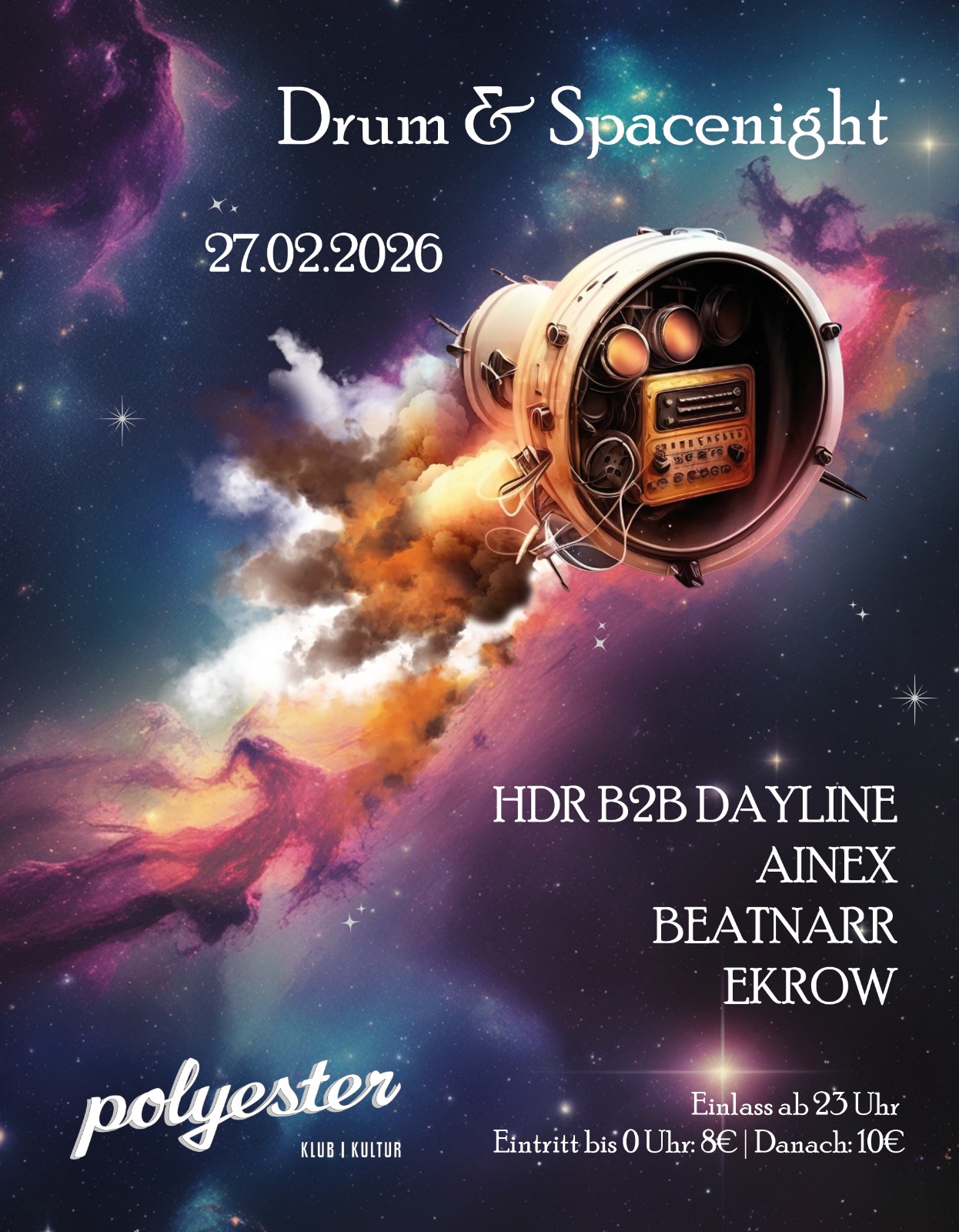 Flyer: Drum & Spacenight – 27.02.2026